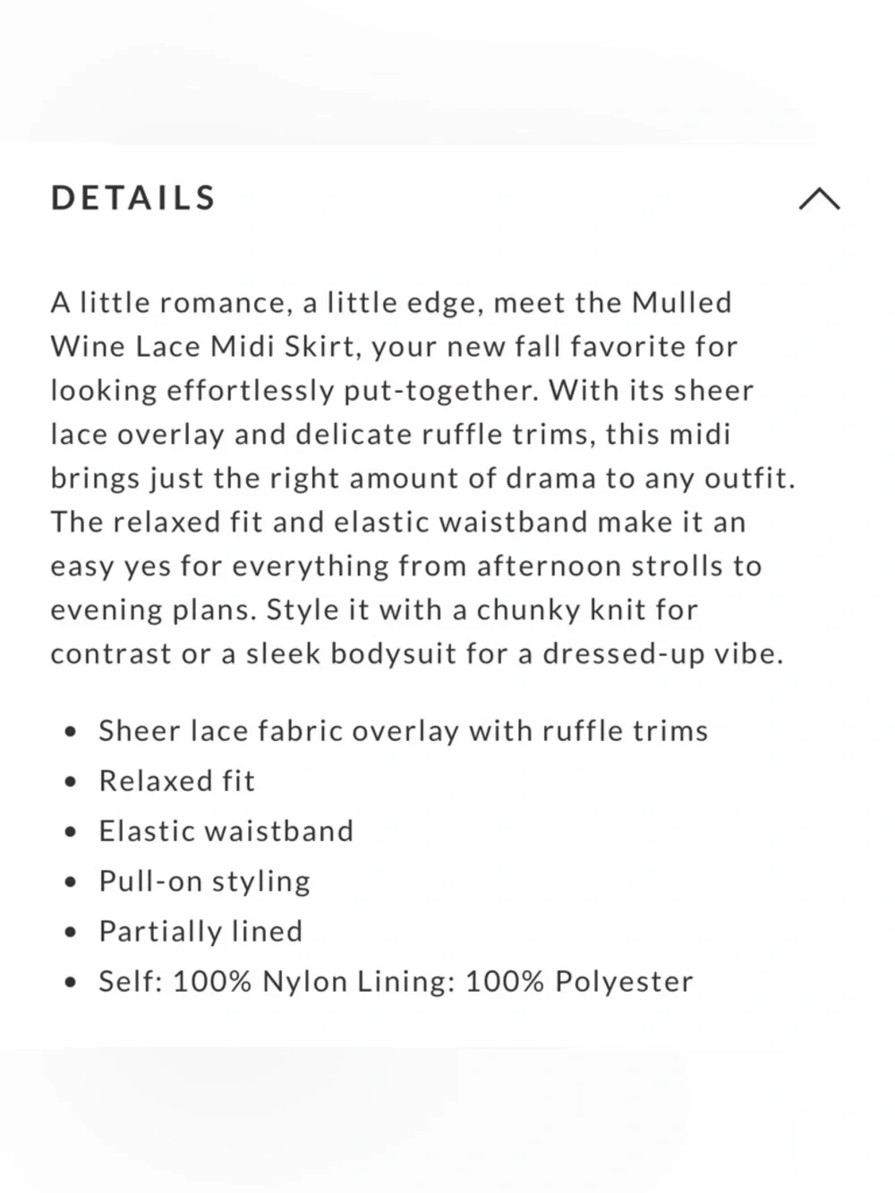 NWOT Vici Mulled Wine Lace Midi Skirt - Picture 4 of 8